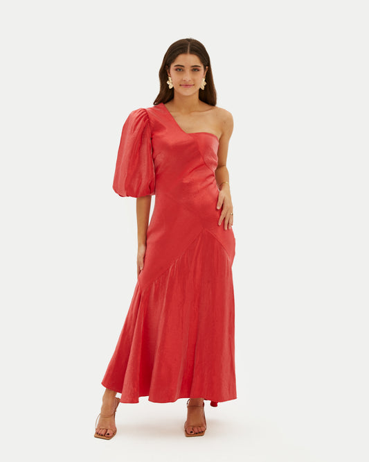 vestido midi, vestido rojo, vestido boda, vestido invitada, invitadísima